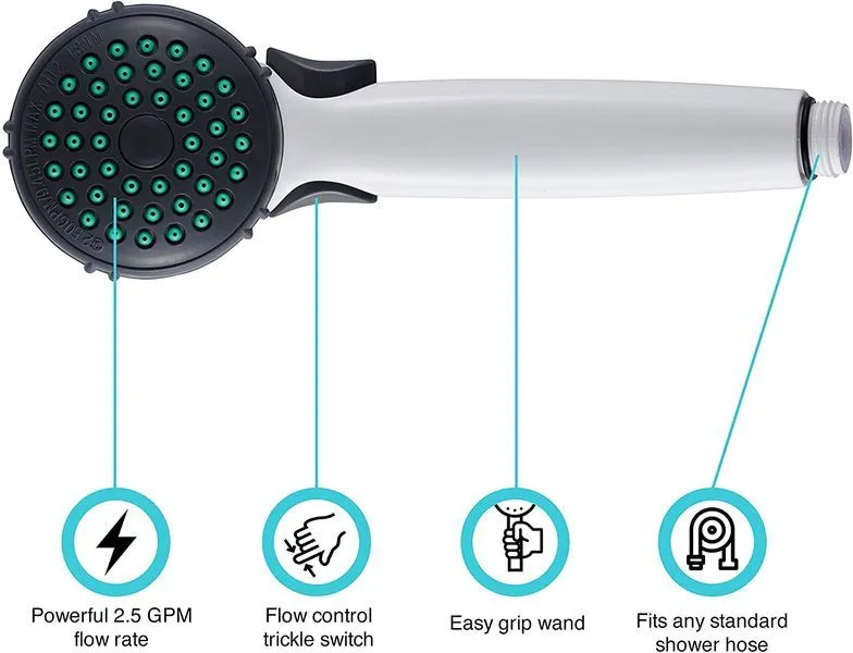 RV Hand Held Shower Wand - Whi